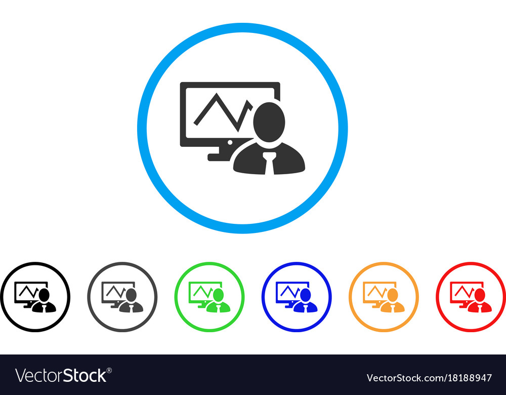 Online trader rounded icon