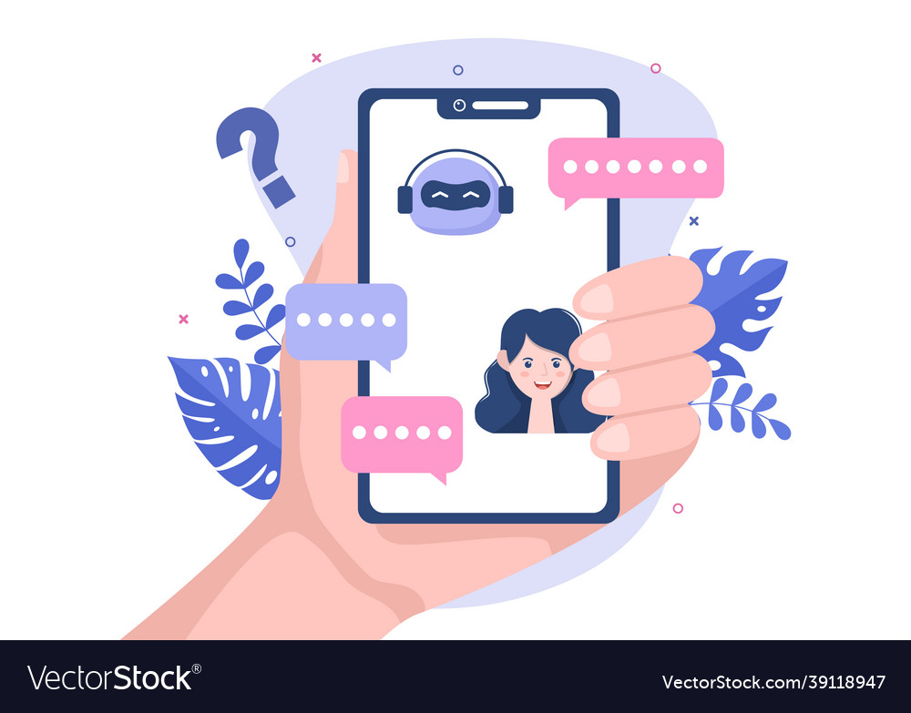 Robot virtual assistance or chatbot background