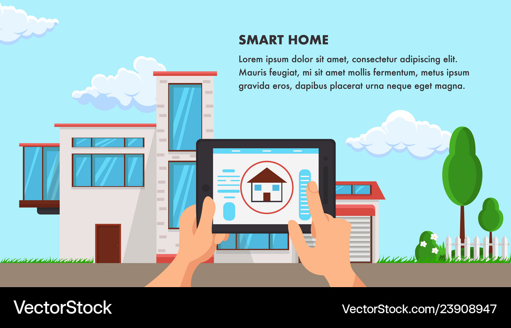 Smart home flat design Royalty Free Vector Image