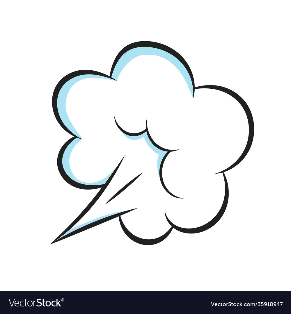 Smelling pop art comics cartoon fart cloud flat Vector Image