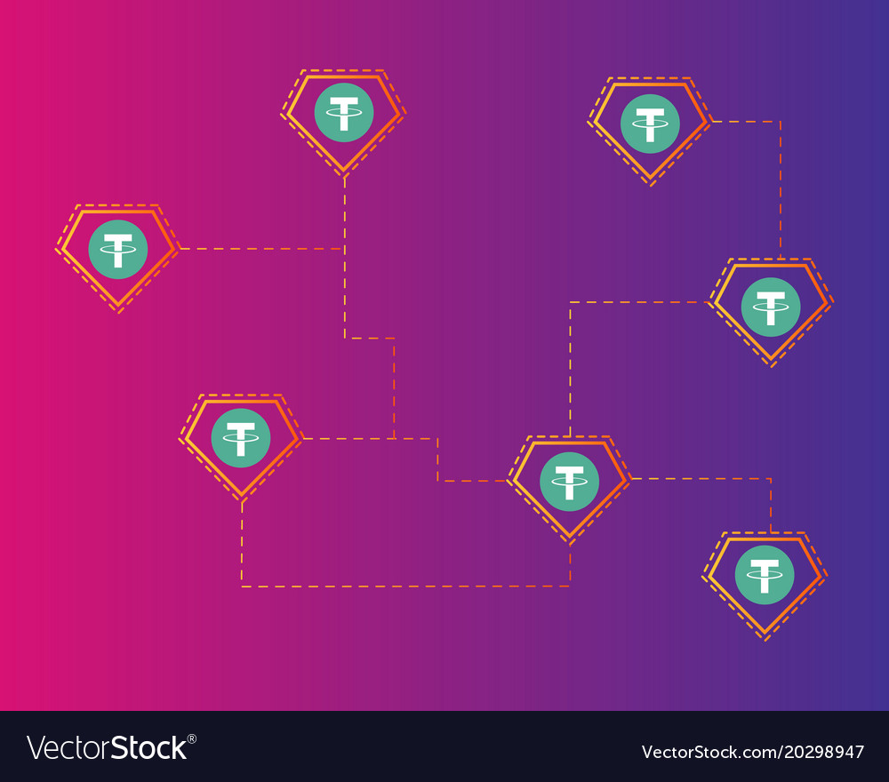 Tether cryptocurrency colorful background style
