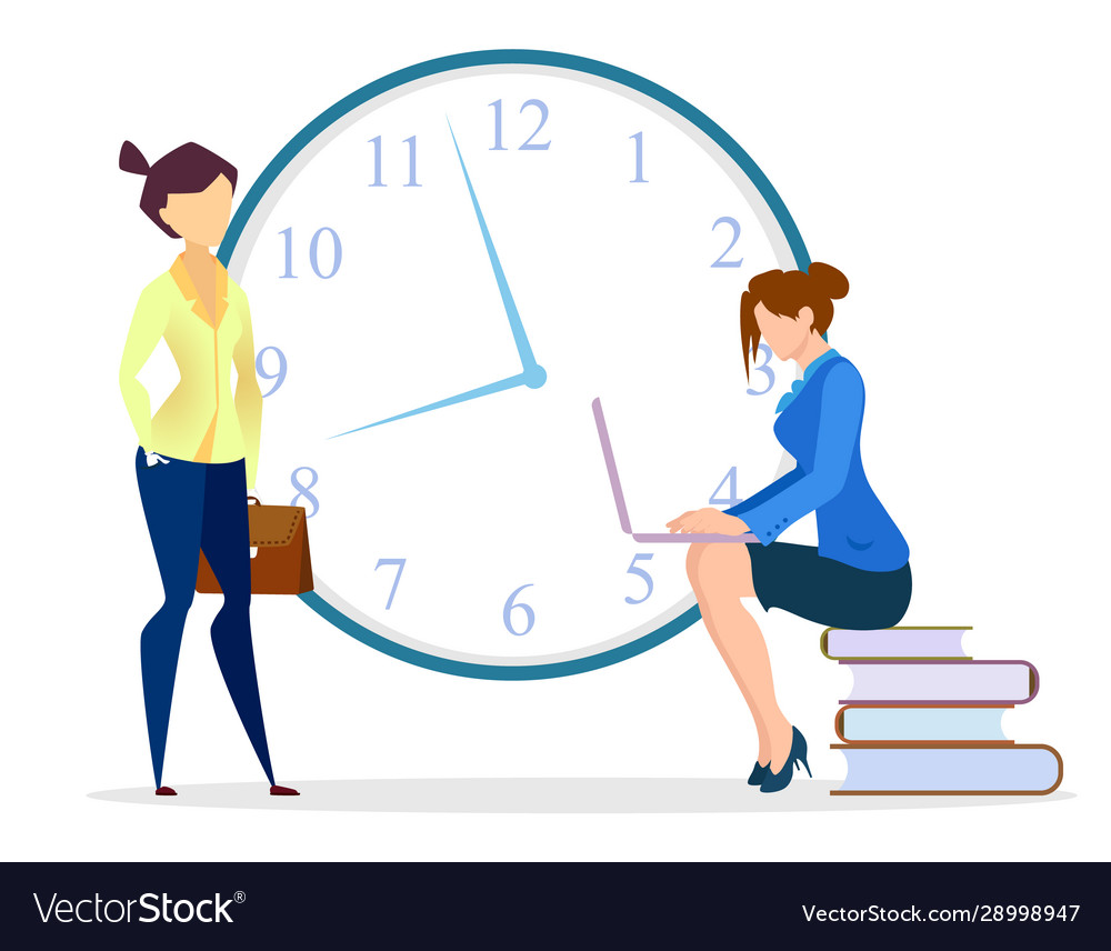 Time management woman free control Royalty Free Vector Image