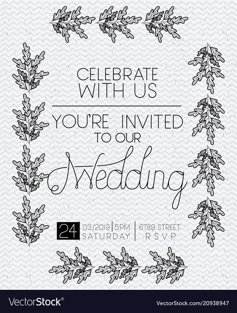 Wedding and married invitation card with floral Vector Image Wedding and married invitation card with floral