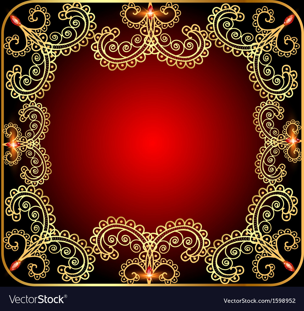 Background with the frame gold ornament