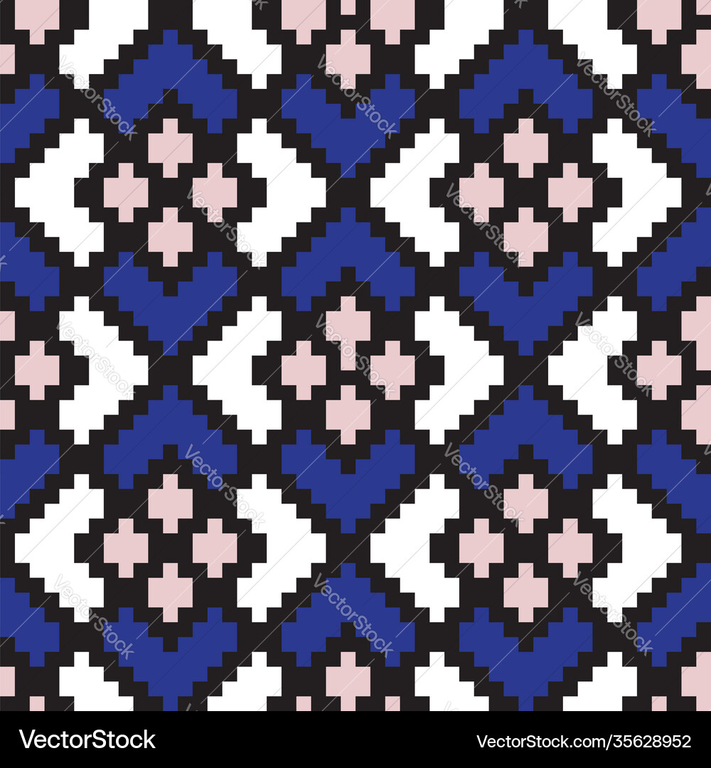 Blue argyle seamless pattern background Royalty Free Vector