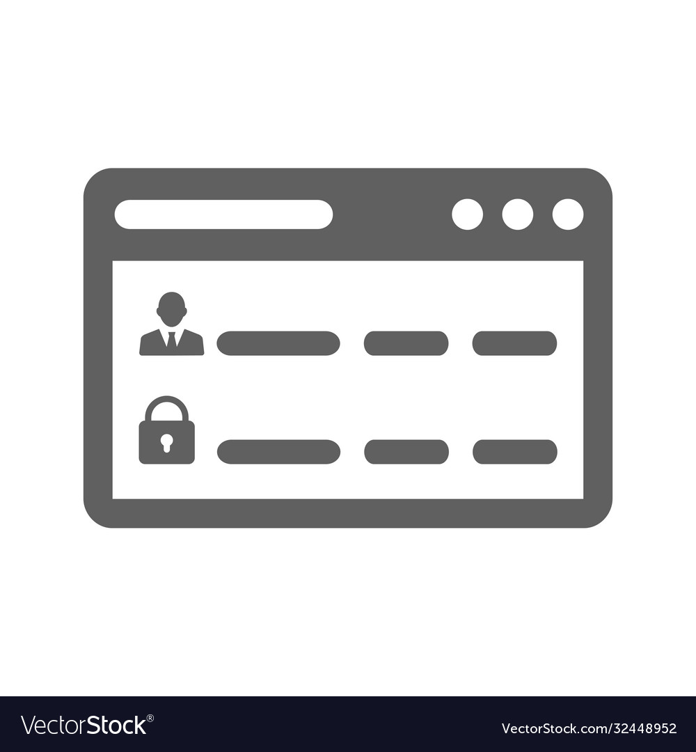 Browser web page icon gray graphics
