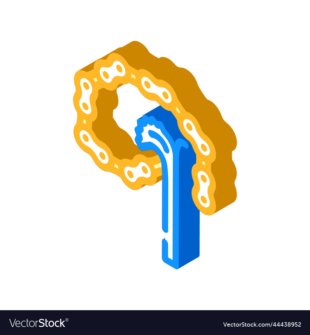 Chain wrench isometric icon