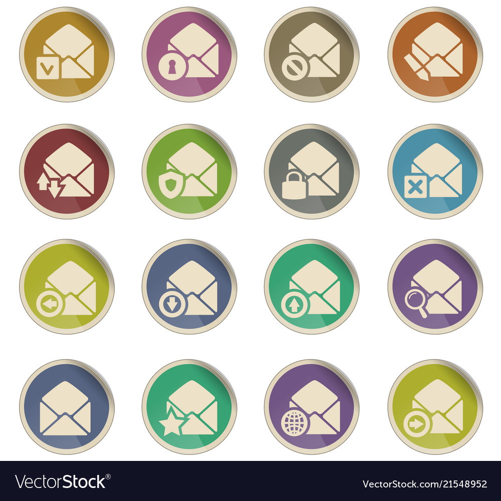 Mail and envelope icon set