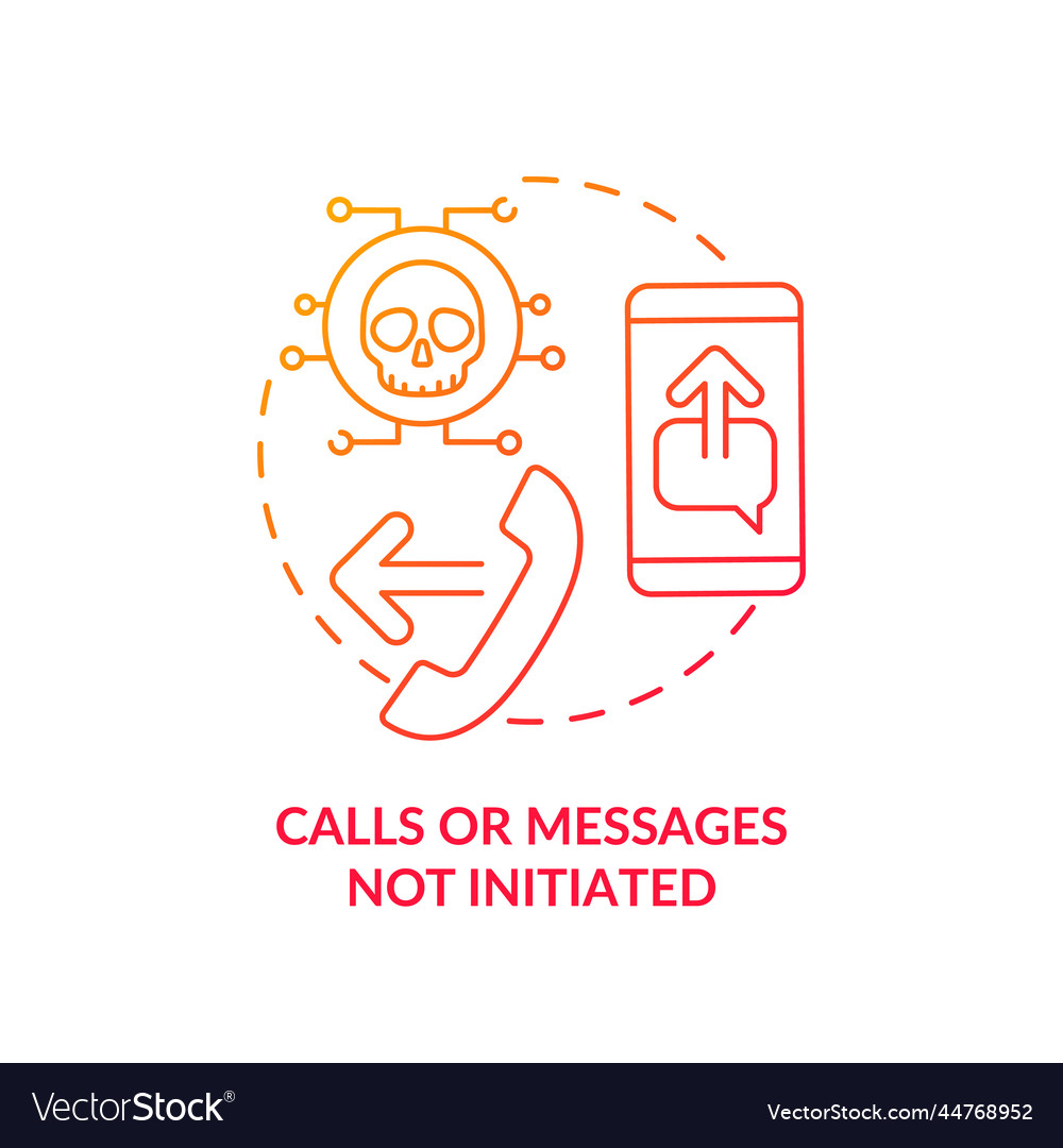 Messages not initiated red gradient concept icon