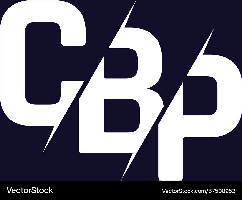 Monogram letters initial logo design cbp Vector Image