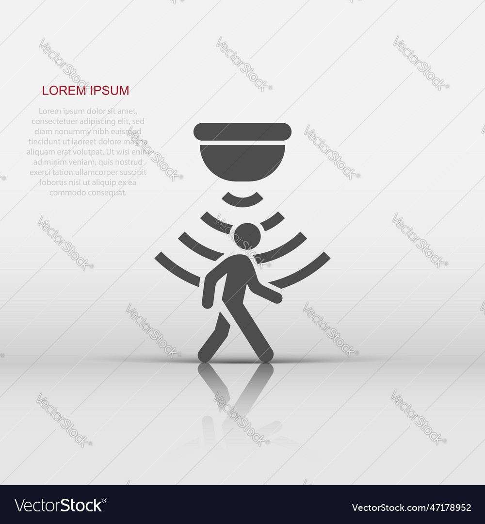 Motion sensor icon in flat style waves