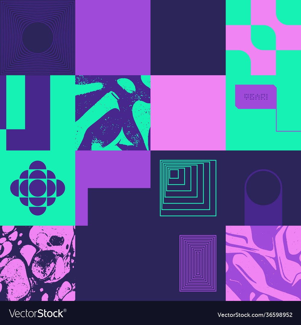 Muster mit abstrakten geometrischen Formen Vector Image Muster mit abstrakten geometrischen Formen