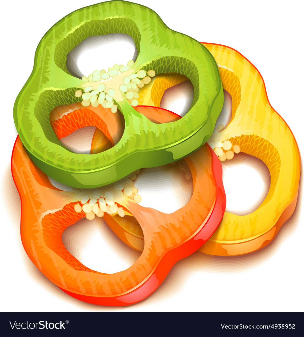 Pepper slice isolated Royalty Free Vector Image