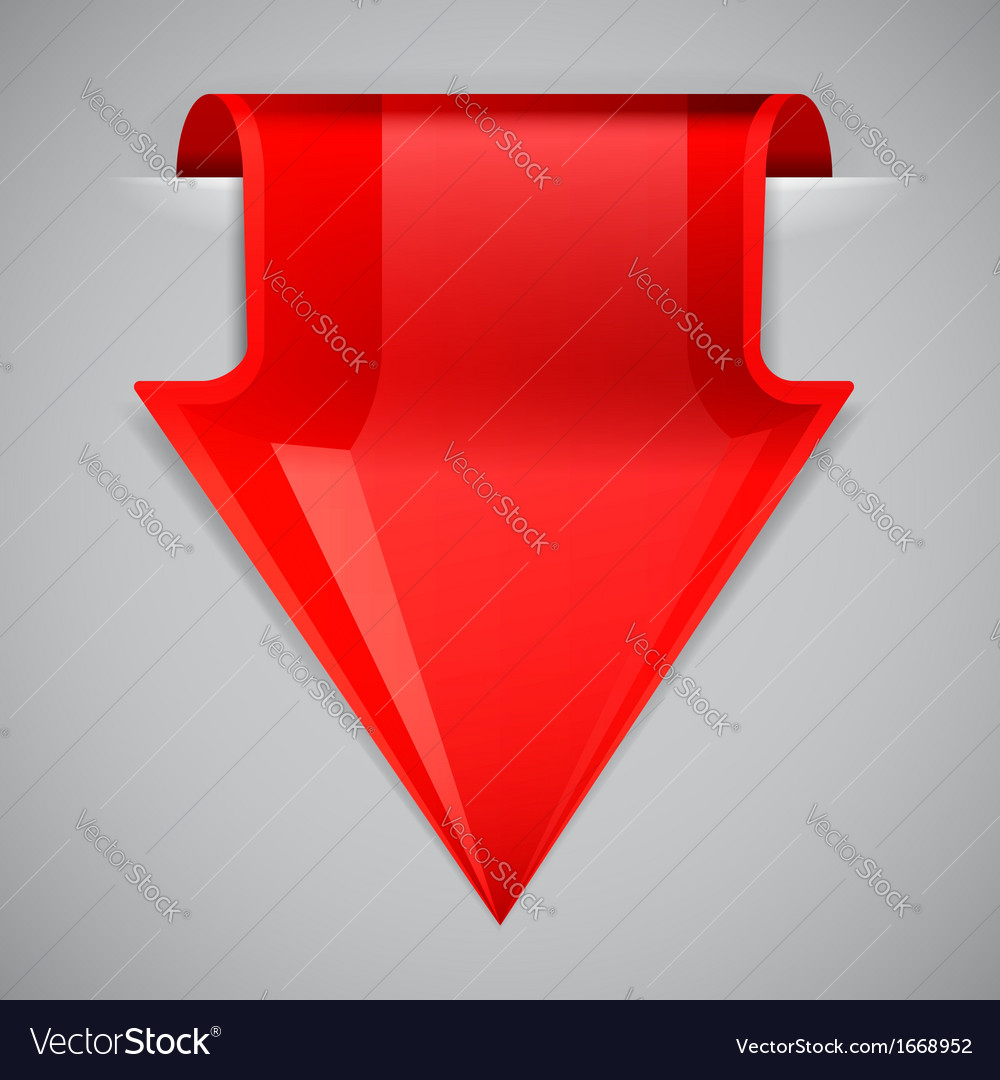 Red Bookmark Arrow Icon