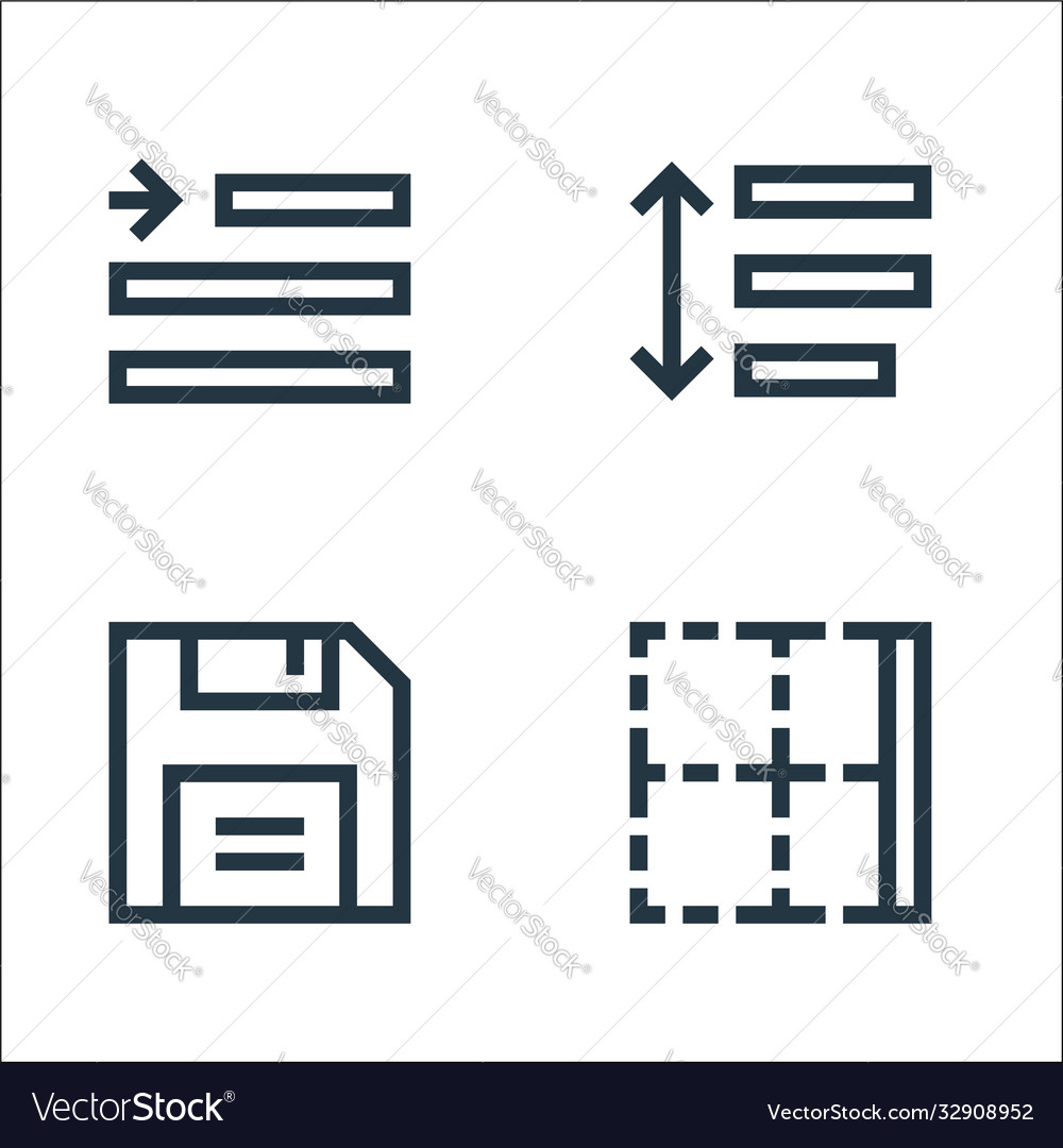 Text editor line icons linear set quality Vector Image Text editor line icons linear set quality