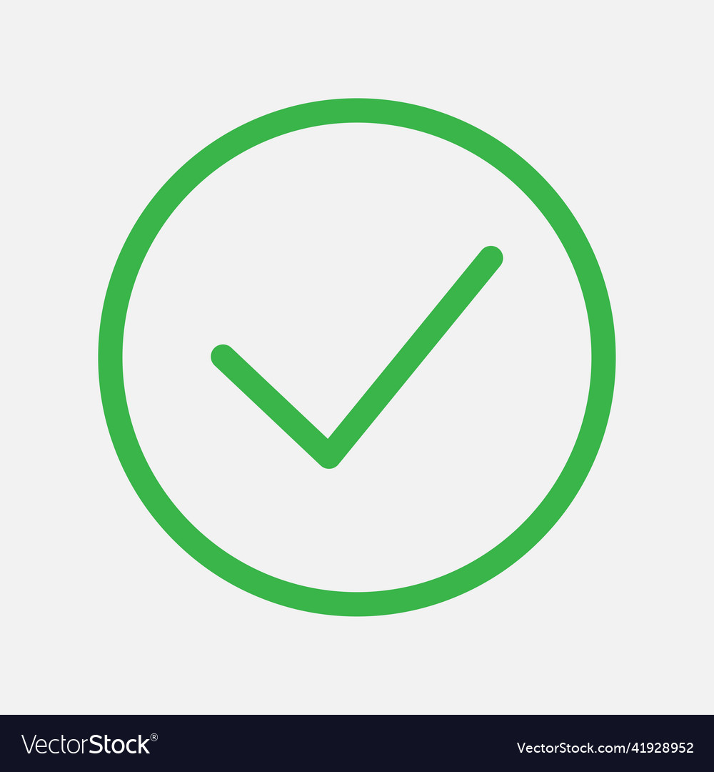 Tick or check mark icon isolated flat design