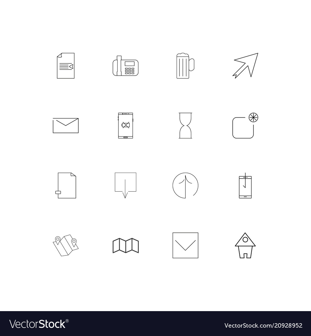 Web applications linear thin icons set outlined