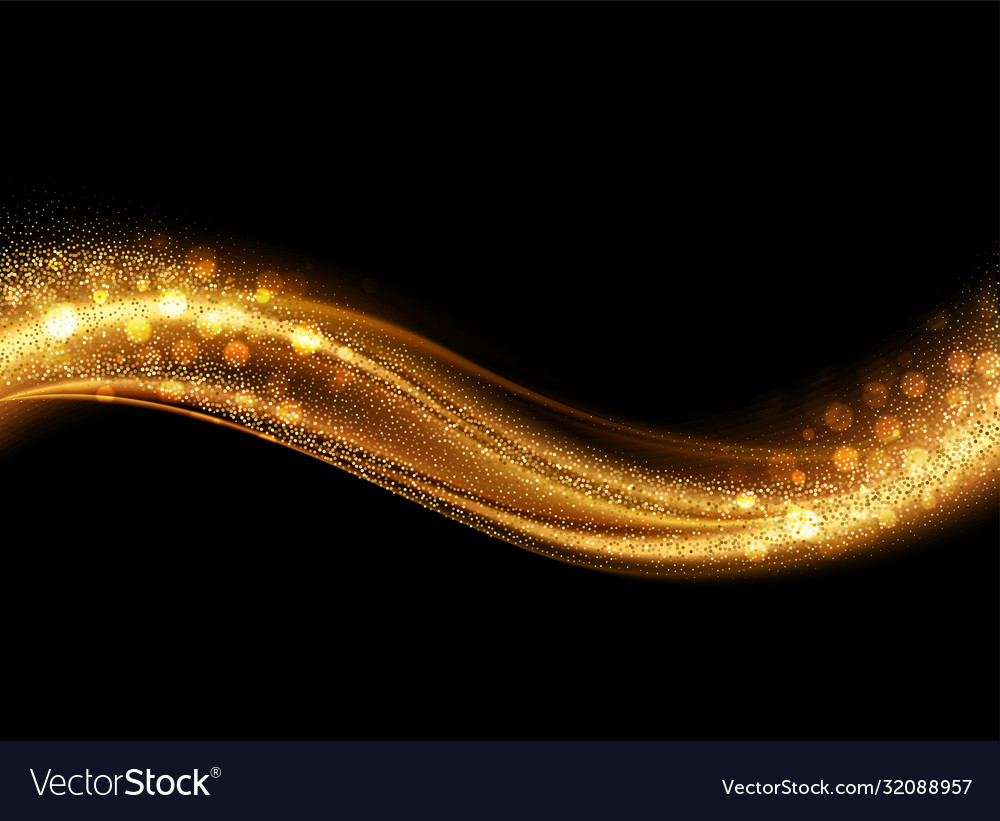 Abstract shiny color gold wave design element Vector Image