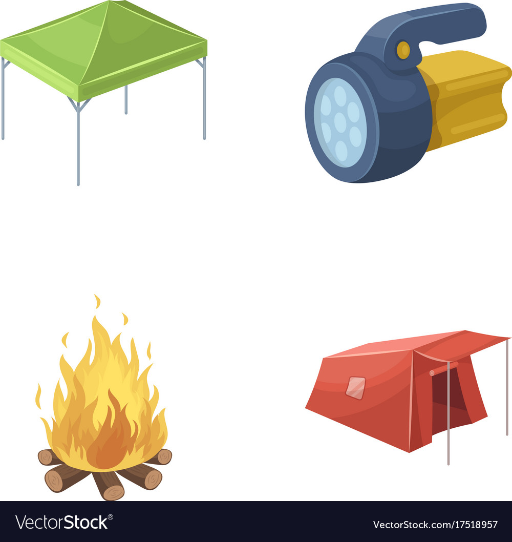 Awning fire and other tourist equipmenttent set