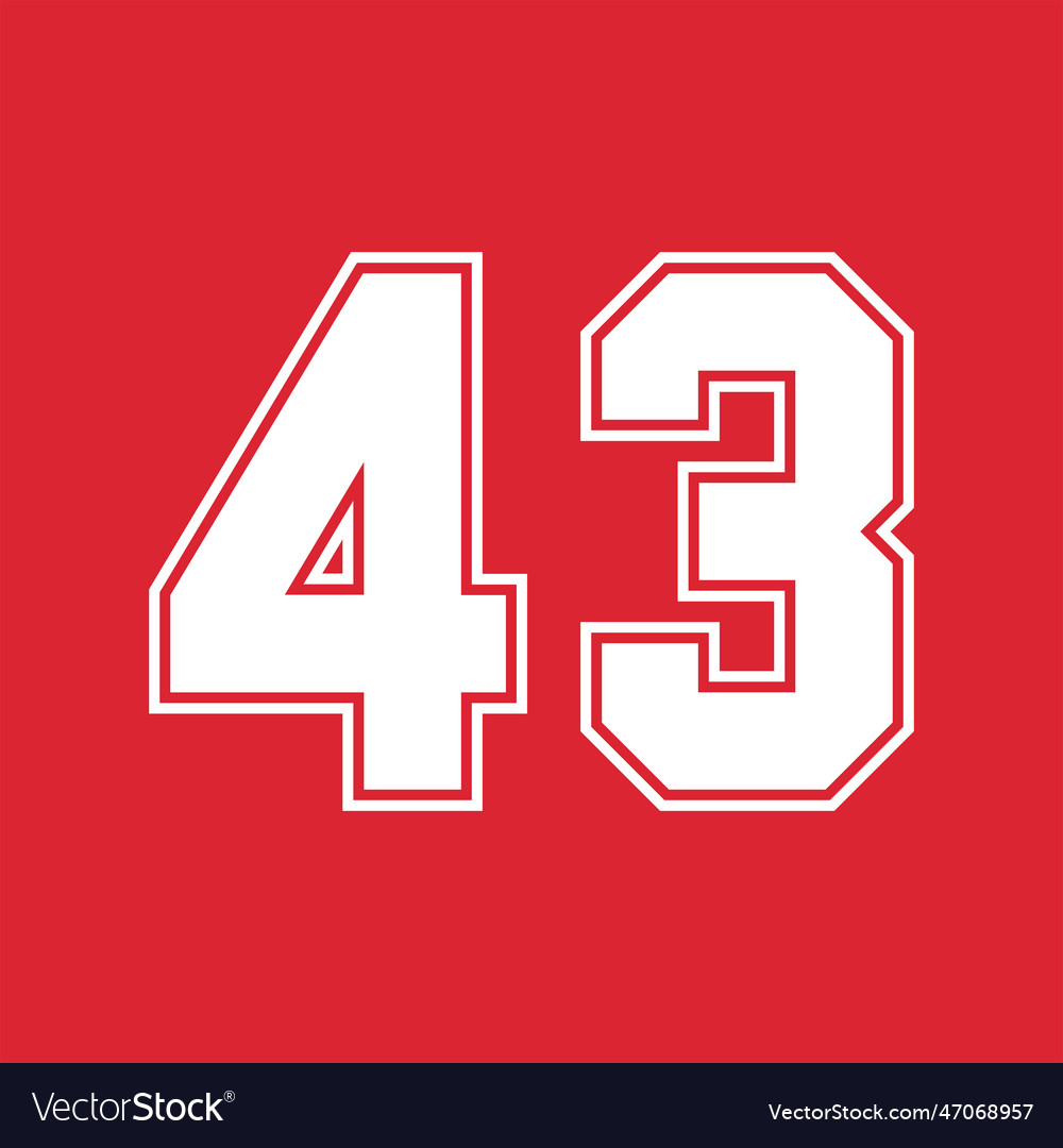 Basketball And Baseball Sport Numbers 43 Vector Image