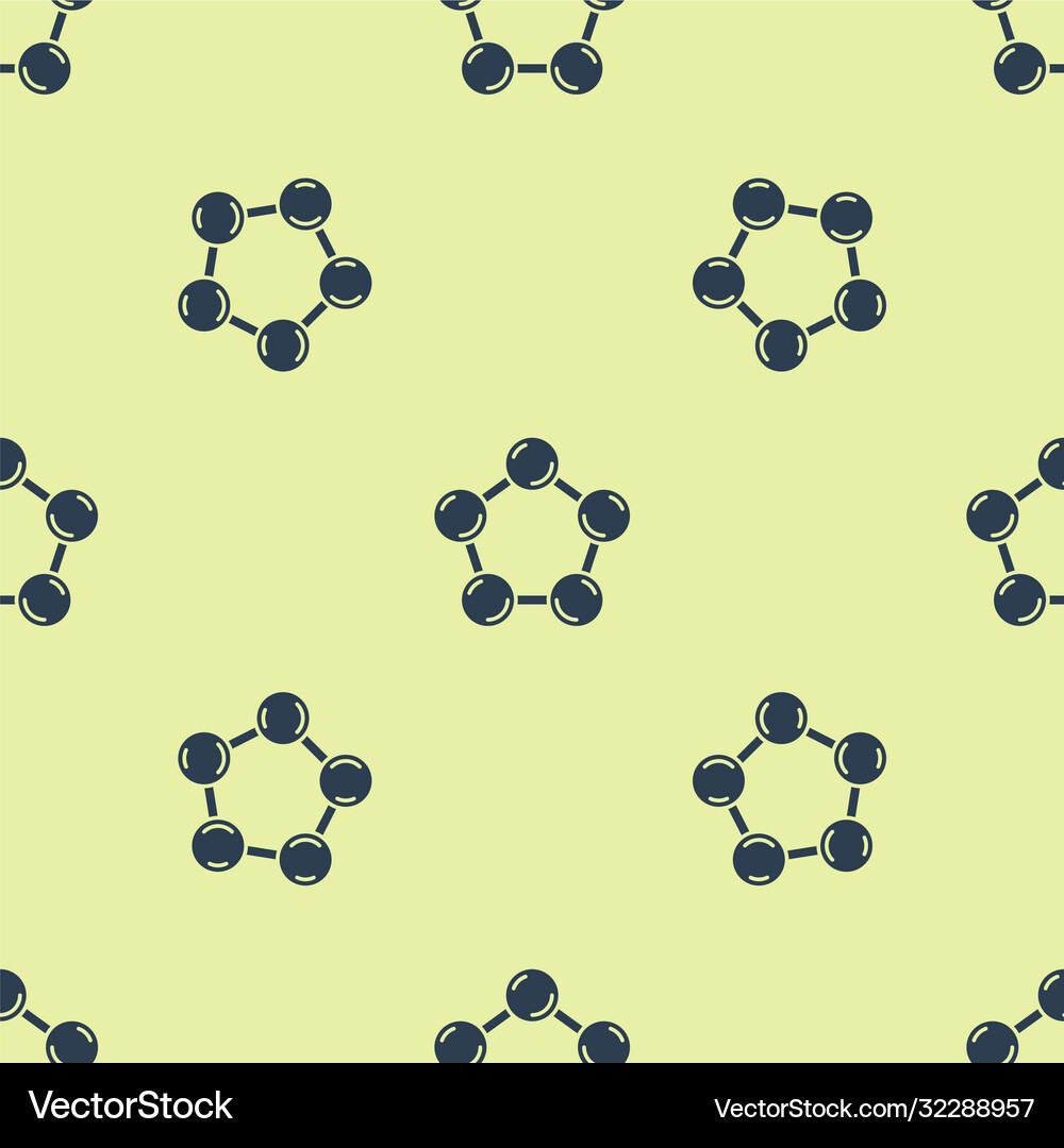 Blue molecule icon isolated seamless pattern Vector Image