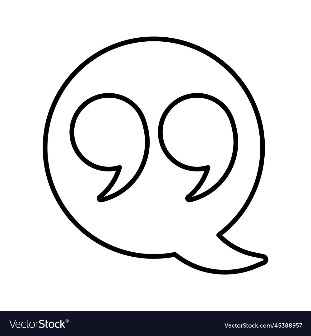 Bubble doublequote example line icon outline