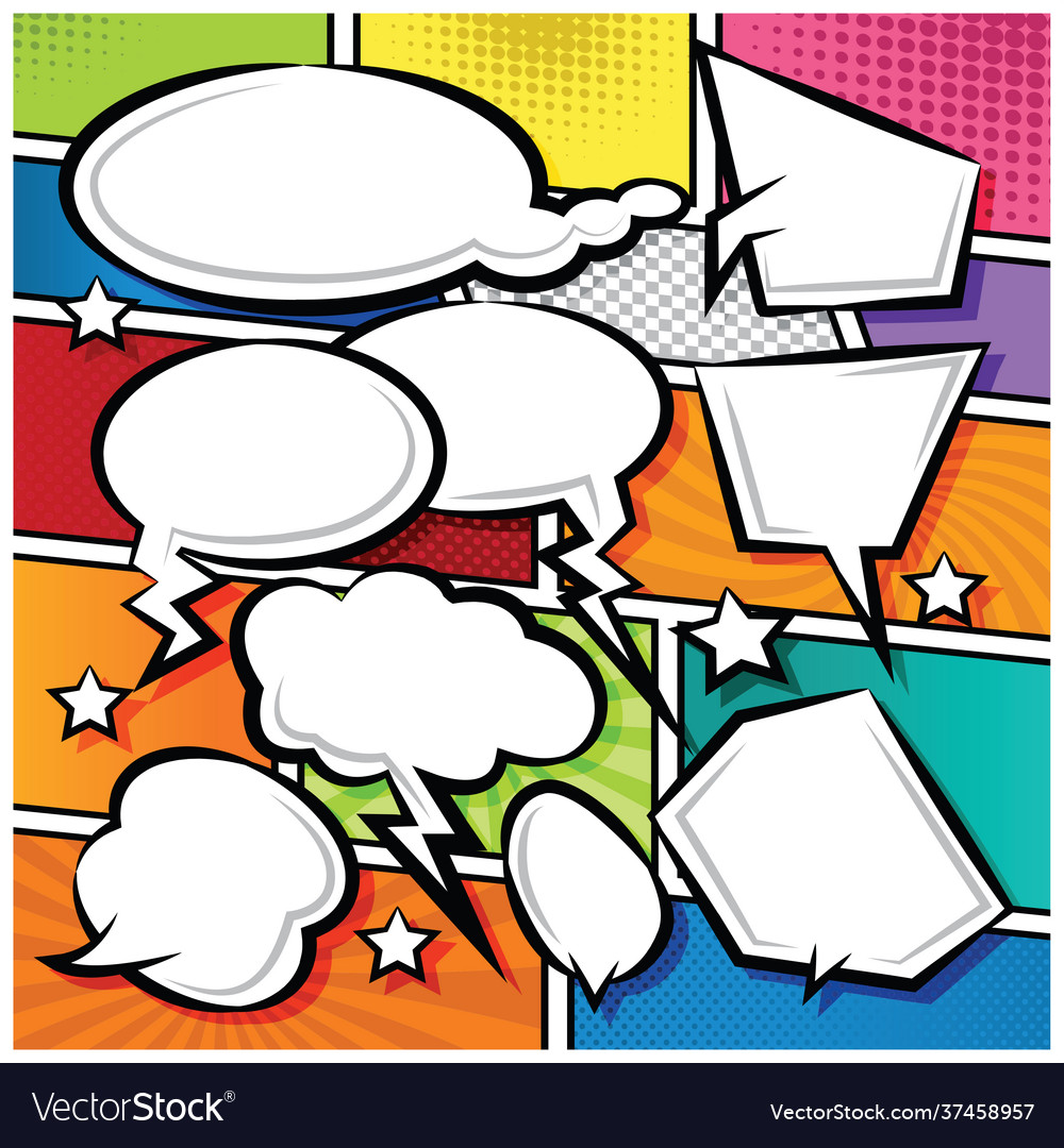Comic bubble speech balloons cartoon