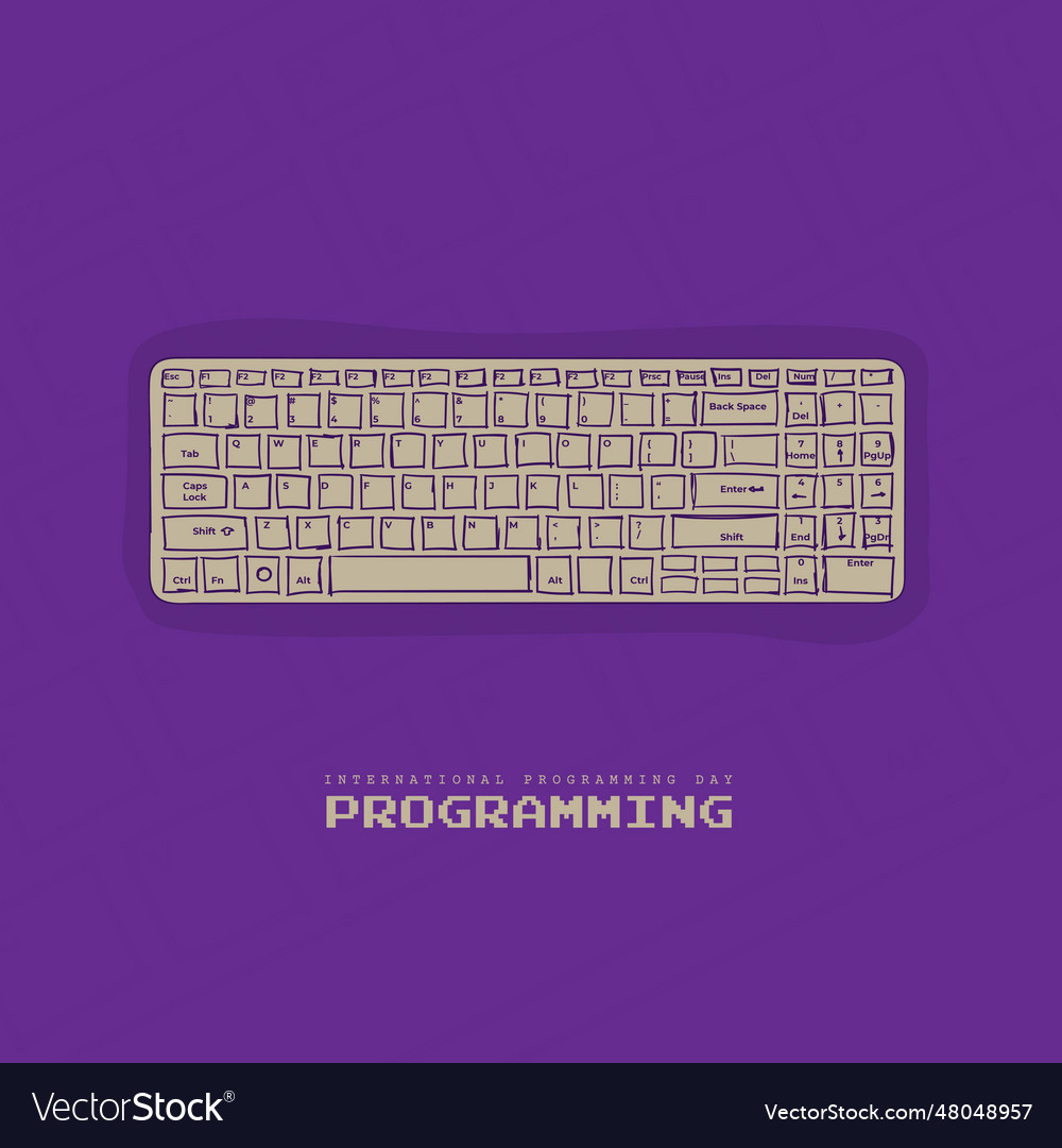 Computer keyboard in hand drawn design