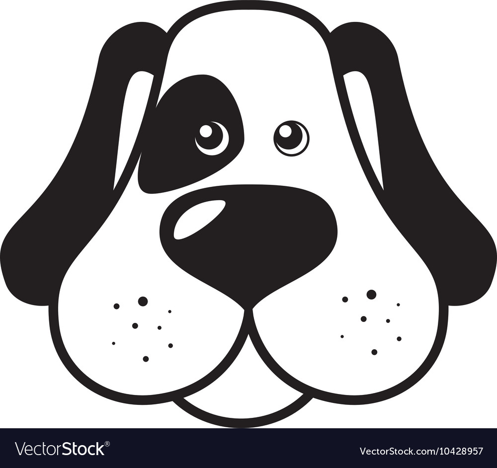 Cute dog puppy face Royalty Free Vector Image - VectorStock