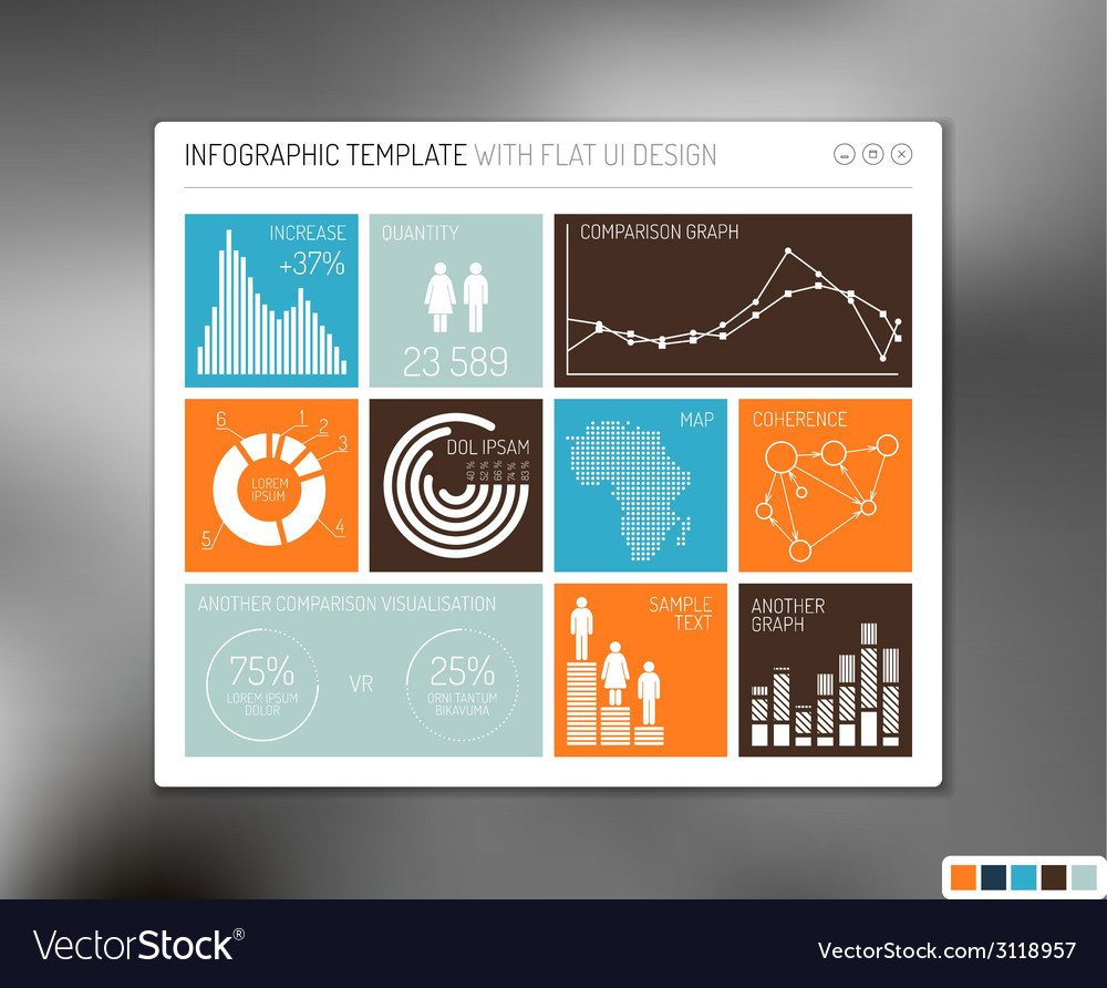 Flat user interface infographic