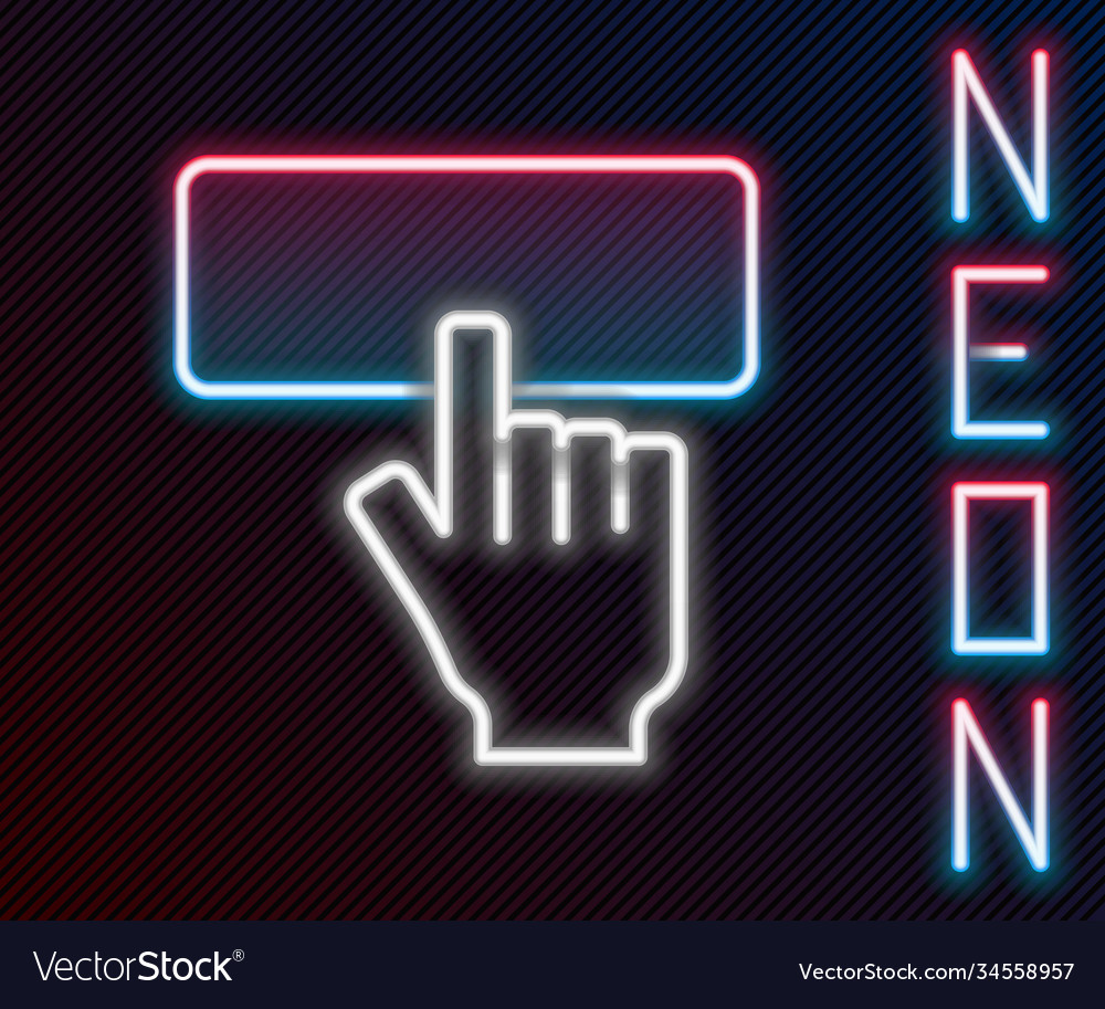 Glowing neon line computer keyboard icon isolated