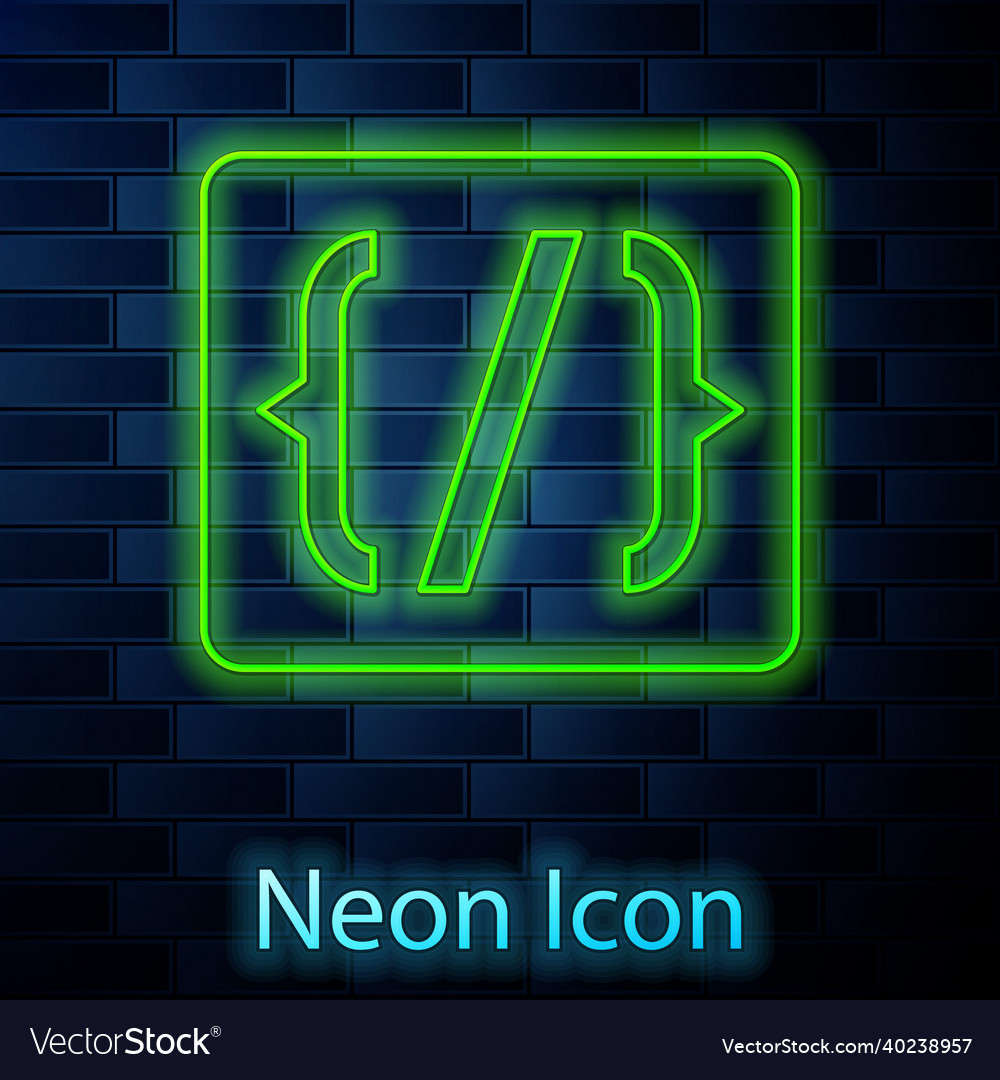 Glowing neon line Programmiersprache Syntax-Symbol vector image Glowing neon line Programmiersprache Syntax-Symbol