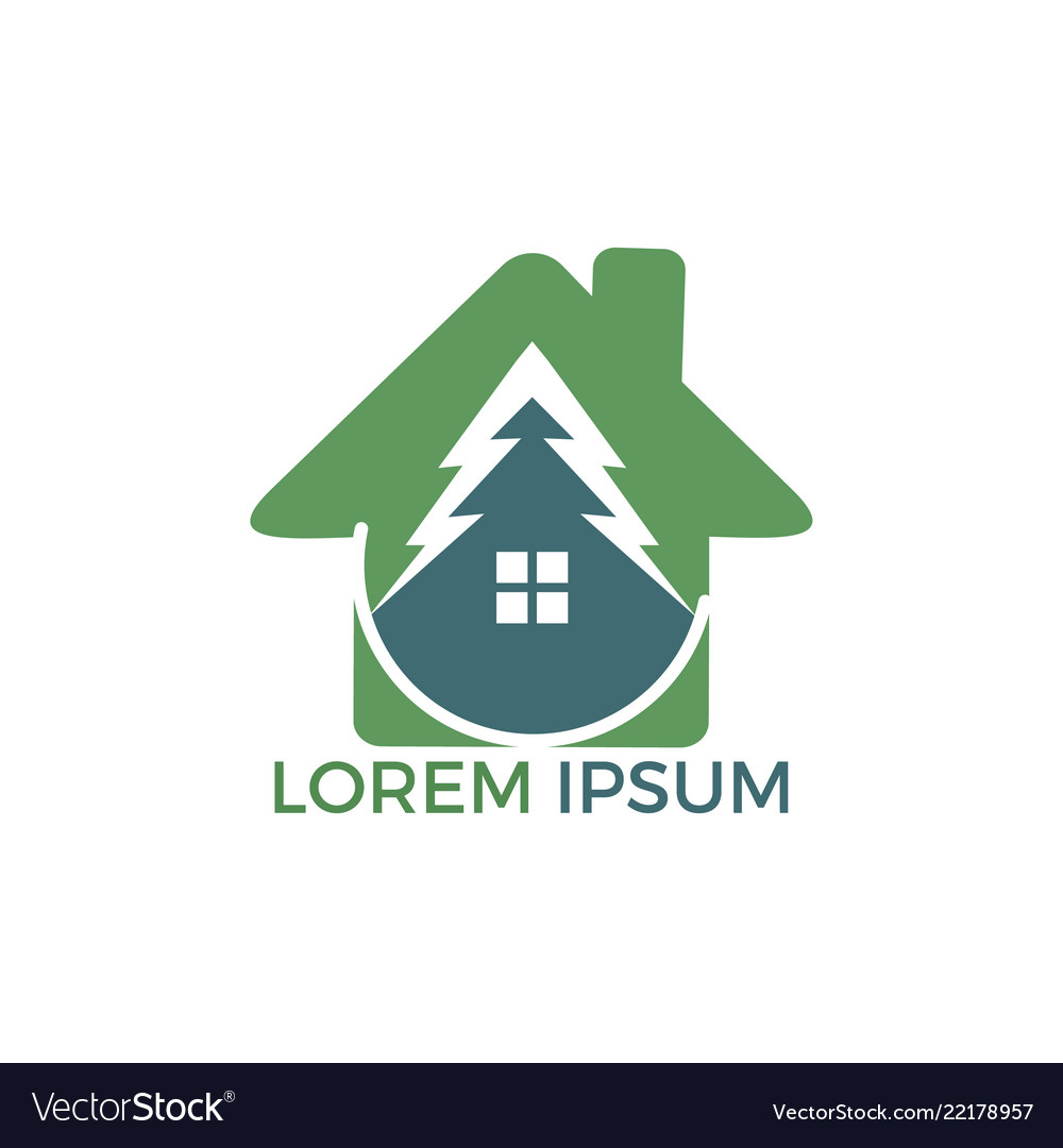 Green house logo design Royalty Free Vector Image