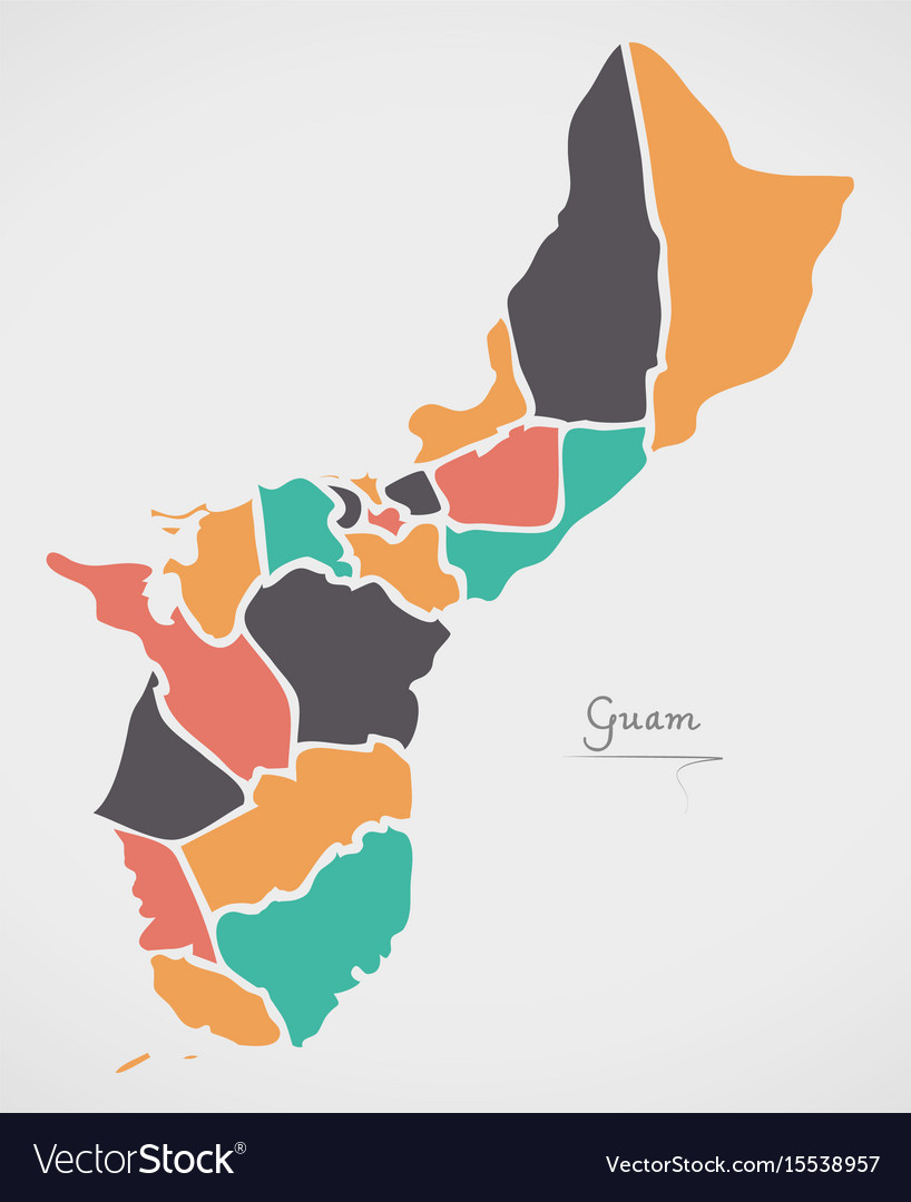 Guam Map - Rounded State Outline