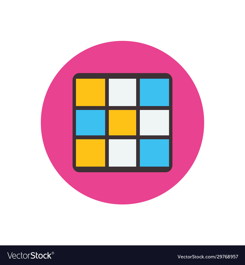 Isolated rubik cube flat block style icon set