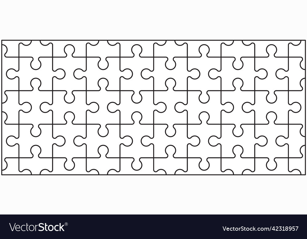 Jigsaw puzzle pieces connection line pattern