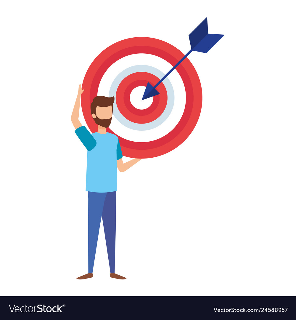 Man lifitng target with arrow