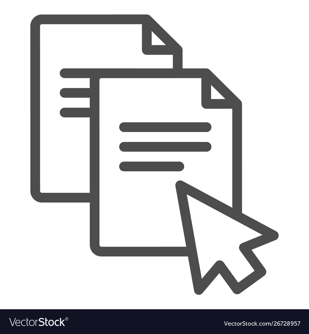 Pointer on document line icon file with cursor