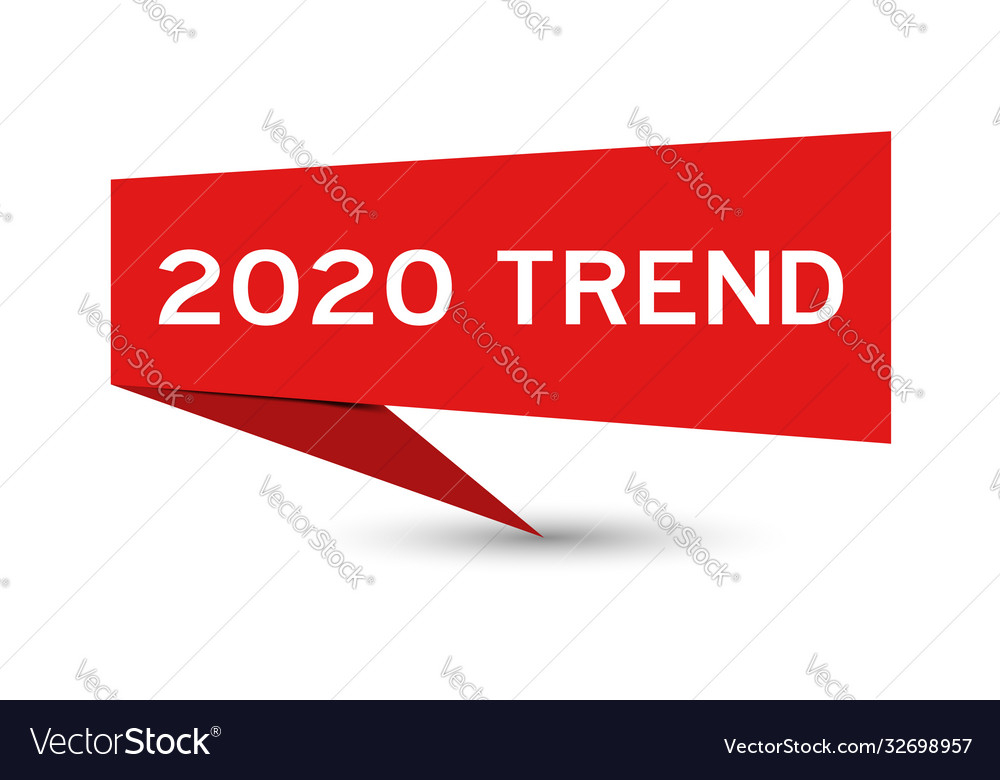 Red Farbe Papier Sprachbanner mit Wort 2020