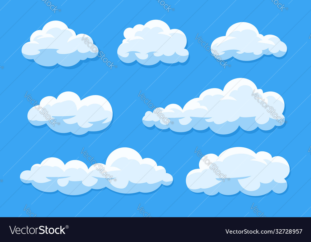 Set Cartoon Wolken