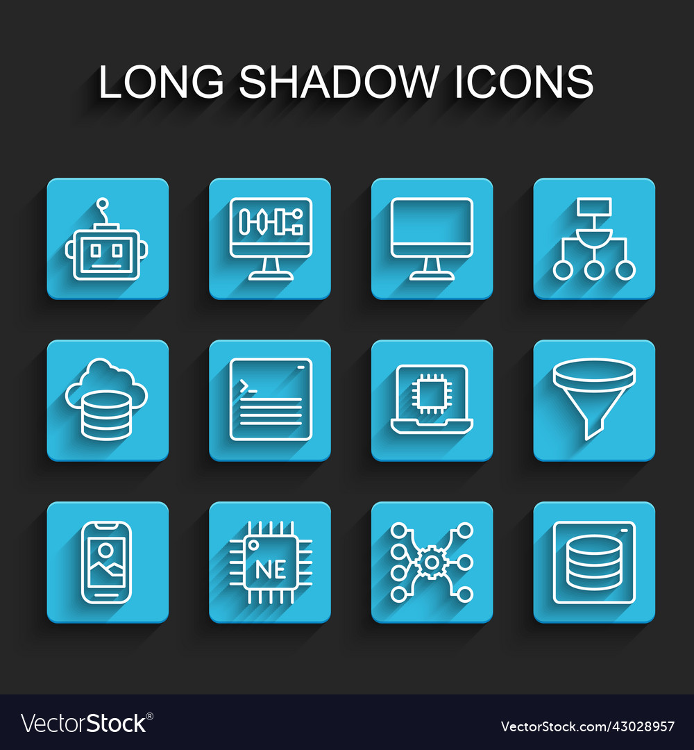 Linie Handy-Prozessor cpu künstlich vector image Linie Handy-Prozessor cpu künstlich