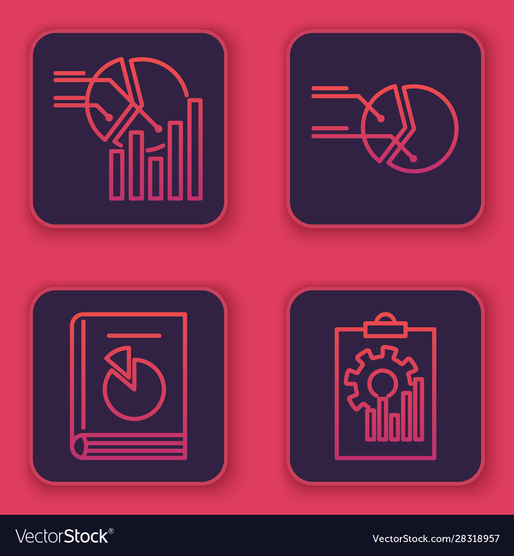 Set line pie chart infographic user manual vector image Set line pie chart infographic user manual