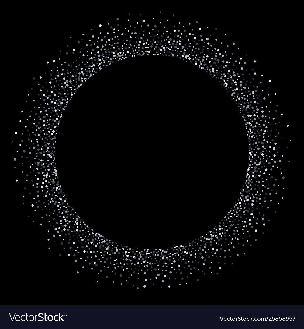 Silver confetti circle frame glitter splatter Vector Image