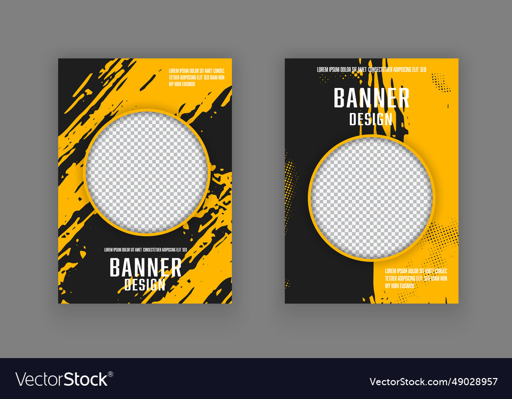 Yellow and black grunge banner template flyer