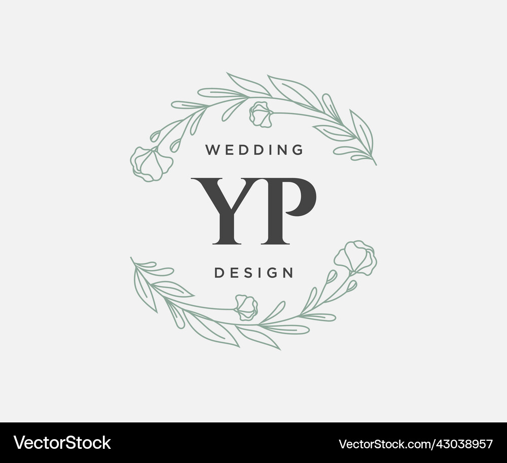 Yp initials letter wedding monogram logos Vector Image