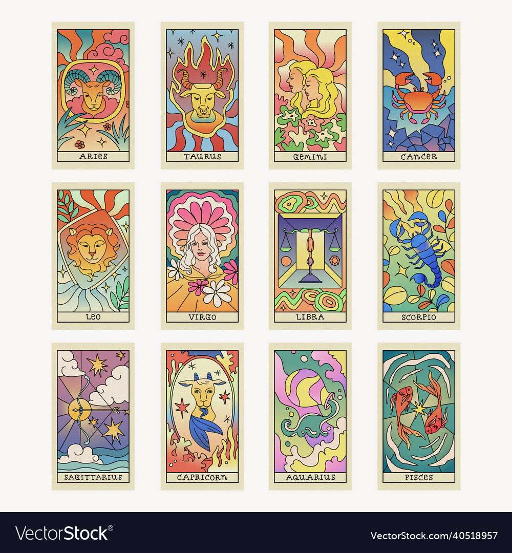 Zodiac Doodle Set - Bunte Astrologie