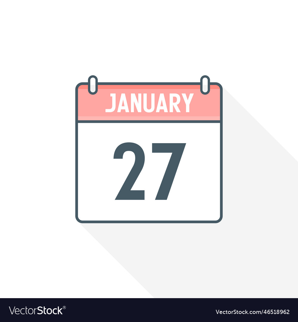 27th january calendar icon 27 Royalty Free Vector Image