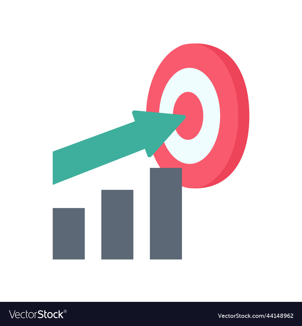 Arrow pointing towards the target concept vector image Arrow pointing towards the target concept