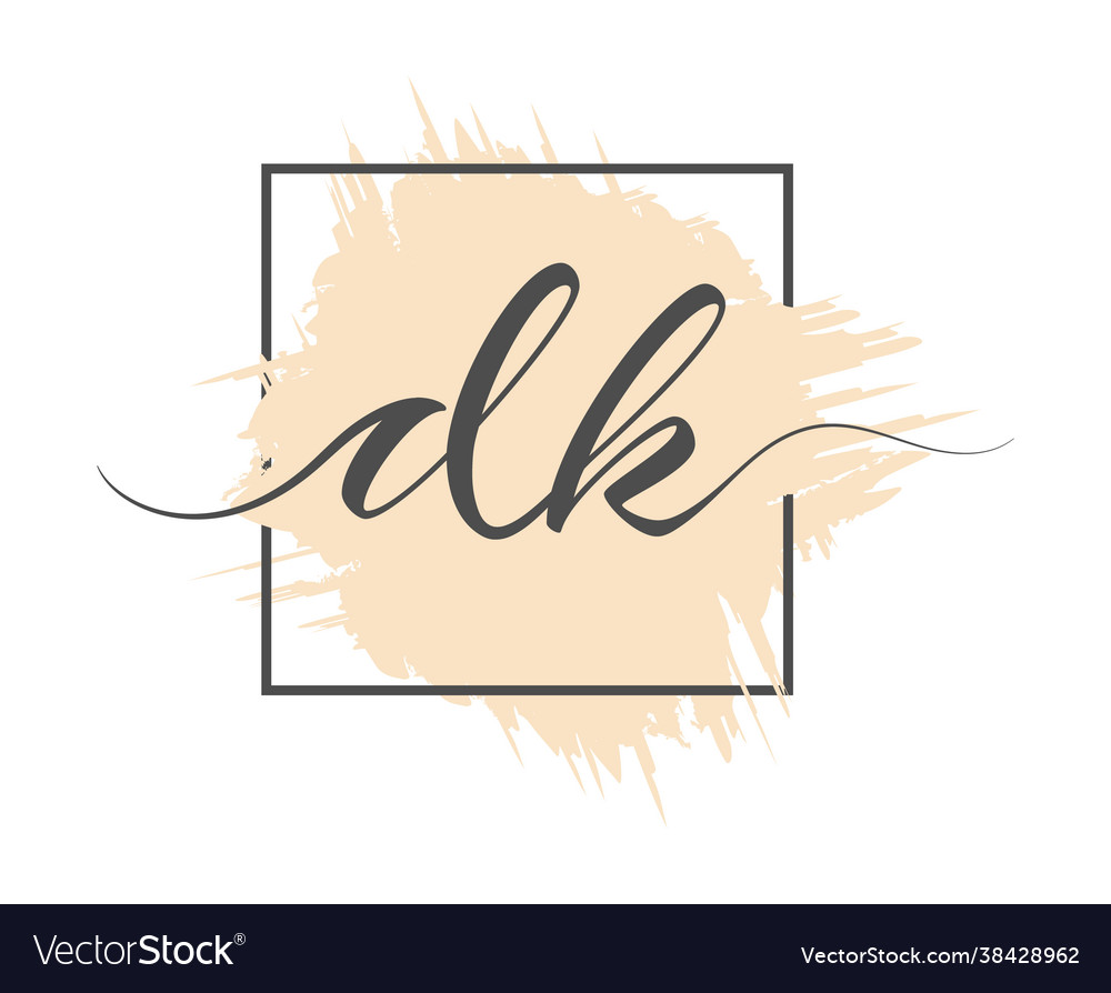 Calligraphic lowercase letters dk are written