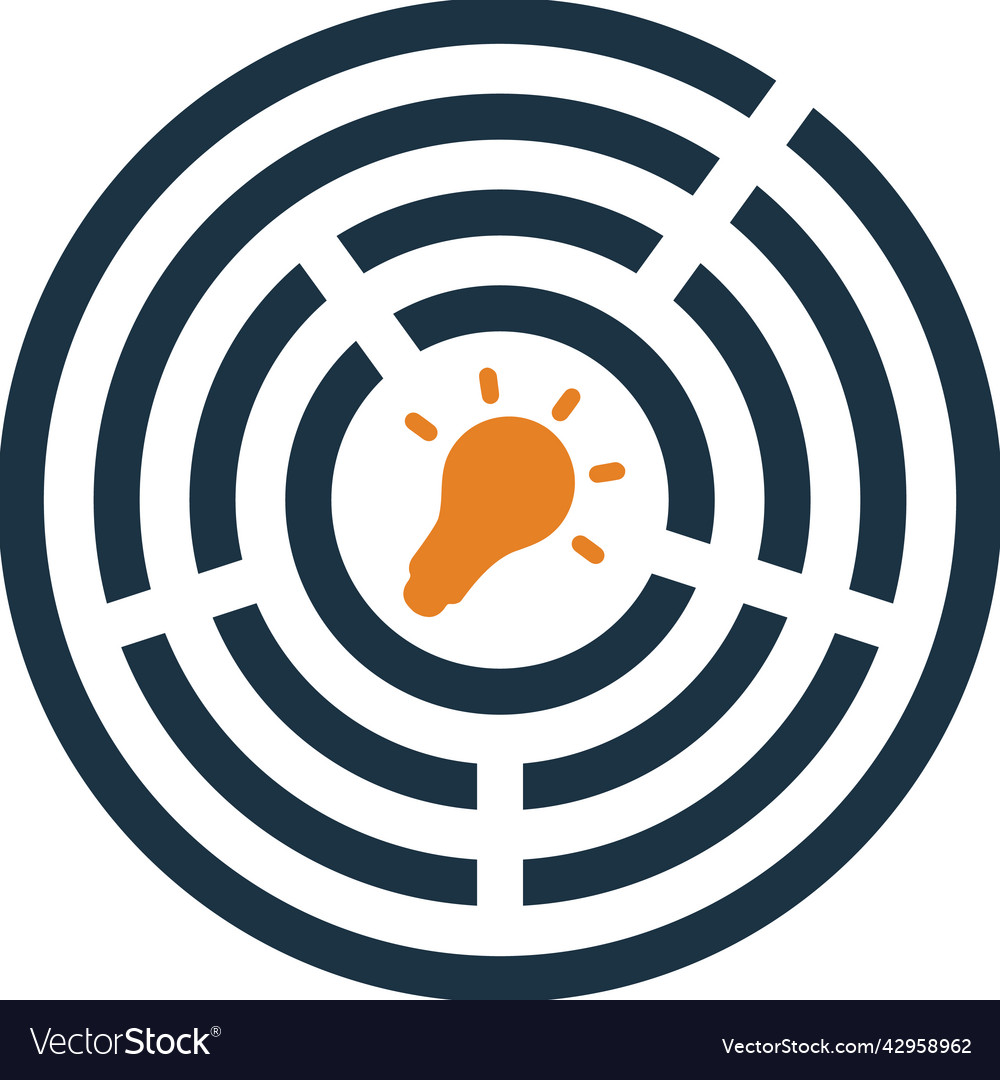 Challenge maze solution icon simple editable
